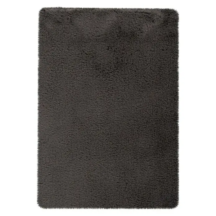 Badteppich Happy - 40 x 60 cm, Grau, 100% Polyester - Draufsicht
