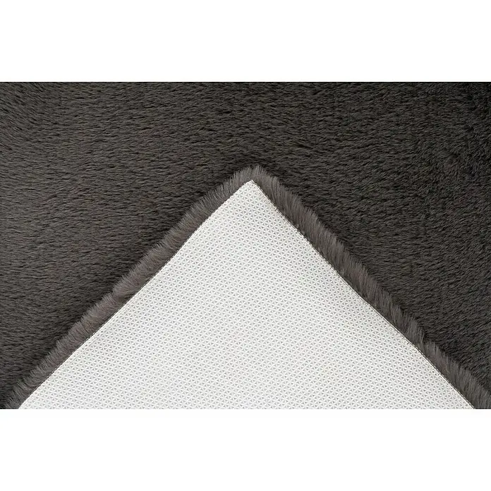 Badteppich Happy - 50 x 90 cm, Grau, 100% Polyester - Detailaufnahme