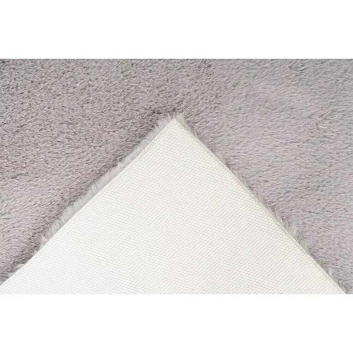 Badteppich Happy - 50 x 90 cm, Silber, 100% Polyester - Detailaufnahme