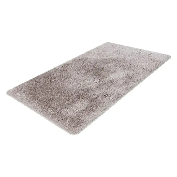 Badteppich Happy - 50 x 90 cm, Silber, 100% Polyester - Rechte Seitenansicht
