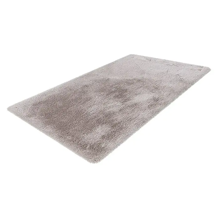 Badteppich Happy - 67 x 110 cm, Silber, 100% Polyester - Rechte Seitenansicht