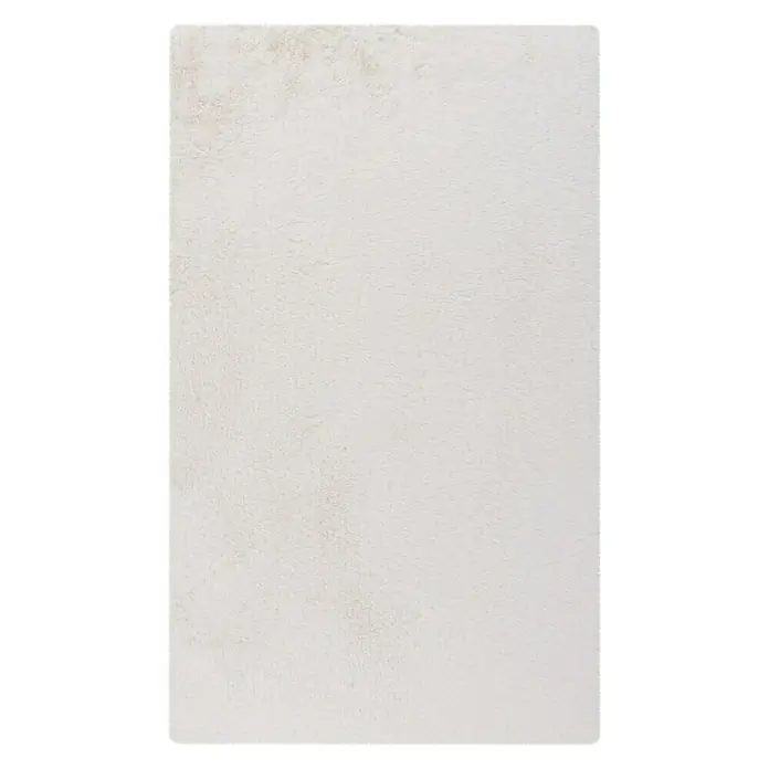 Badteppich Happy - 67 x 110 cm, Weiß, 100% Polyester - Draufsicht