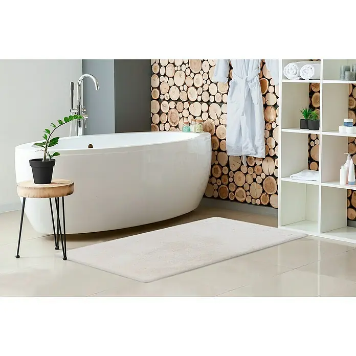 Badteppich Happy - 67 x 110 cm, Weiß, 100% Polyester - Stimmungsaufnahme