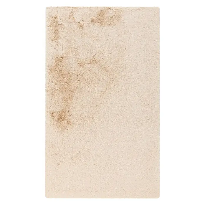 Badteppich Happy - 67 x 110 cm, Beige, 100% Polyester - Draufsicht