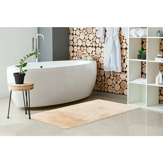 Badteppich Happy - 67 x 110 cm, Beige, 100% Polyester - Stimmungsaufnahme