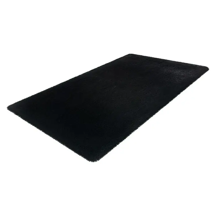 Badteppich Happy - 67 x 110 cm, Schwarz, 100% Polyester - Rechte Seitenansicht