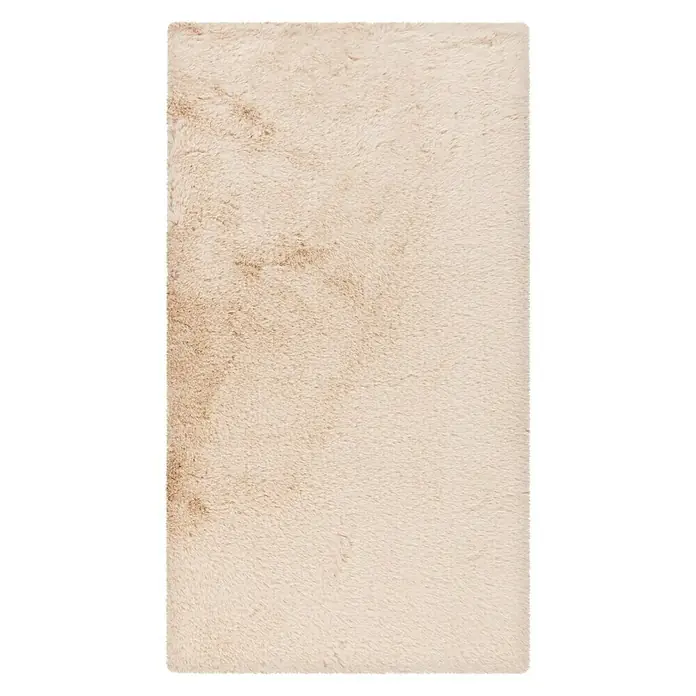 Badteppich Happy - 50 x 90 cm, Beige, 100% Polyester - Draufsicht