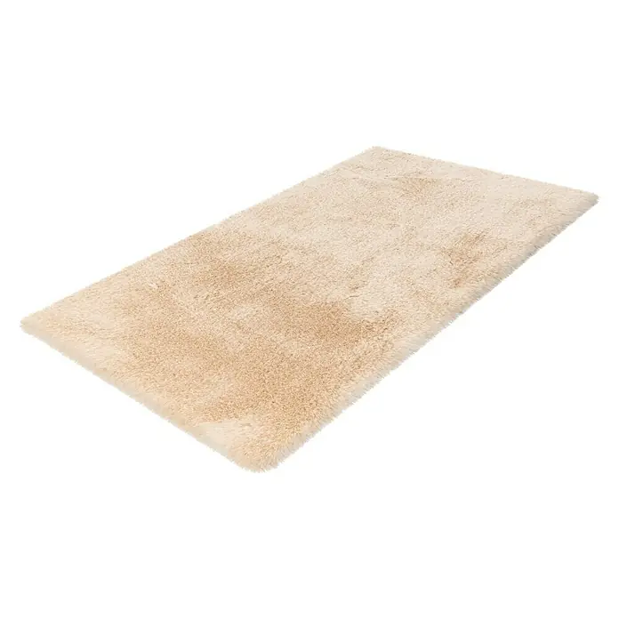 Badteppich Happy - 50 x 90 cm, Beige, 100% Polyester - Rechte Seitenansicht