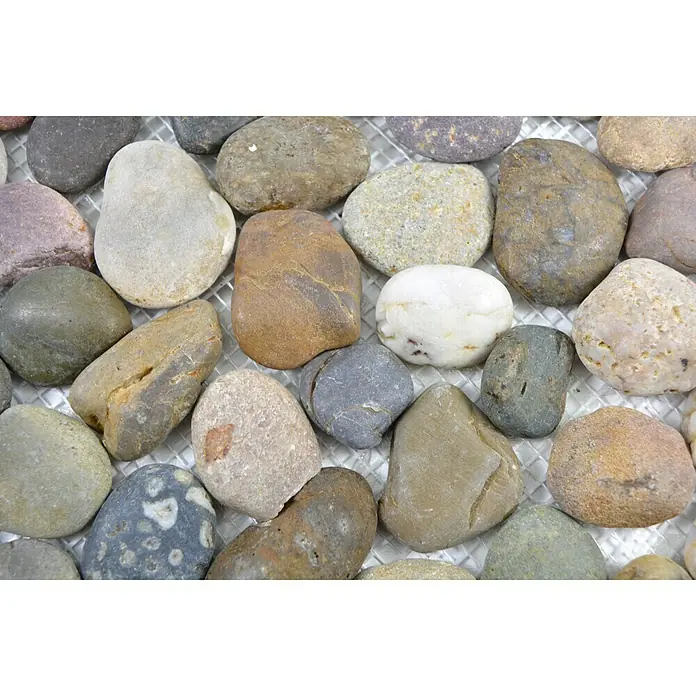Mosaikfliese Kiesel XKF 004M - 31,5 x 31,5 cm, Grau/Beige, Matt - Detailaufnahme