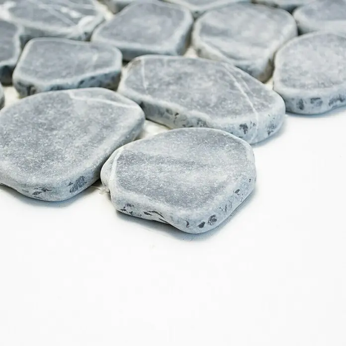 Mosaikfliese Kiesel XKS 402 - 31,5 x 31,5 cm, Schwarz, Matt - Detailaufnahme