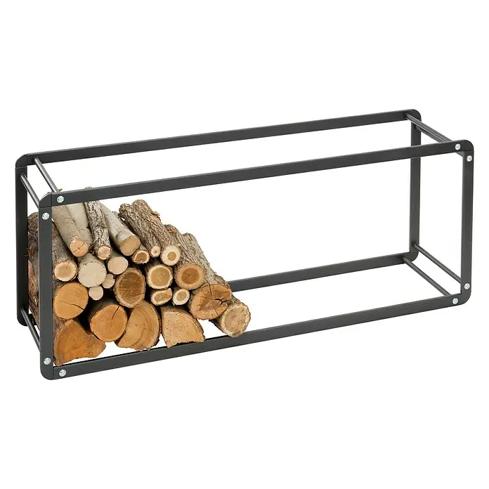 Holzregal Ike - L x B x H: 44,5 x 29,4 x 115 cm, Stahl, Schwarz - Linke Seitenansicht