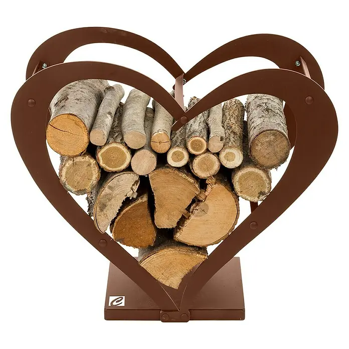 Holzregal Cuore - 65 x 33 x 55 cm, Stahl, Braun - Vorderansicht