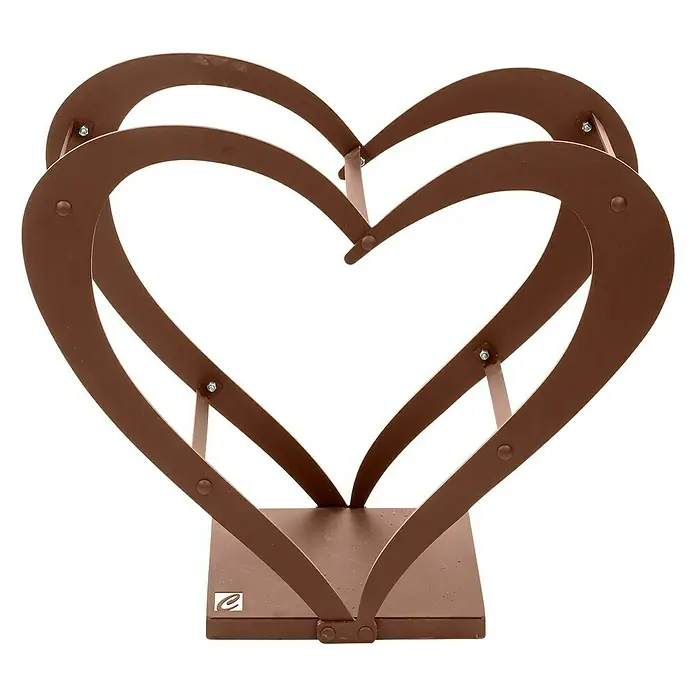 Holzregal Cuore - 65 x 33 x 55 cm, Stahl, Braun - Vorderansicht