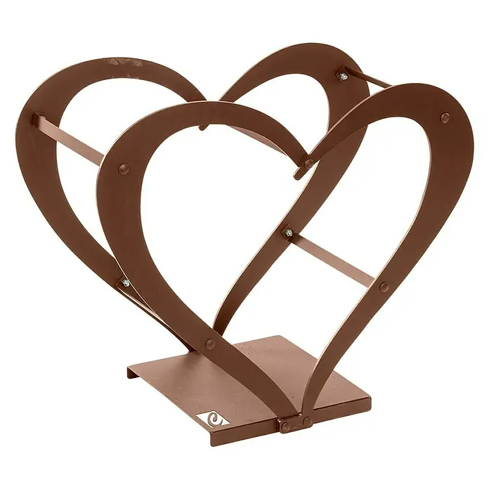 Holzregal Cuore - 65 x 33 x 55 cm, Stahl, Braun - Linke Seitenansicht