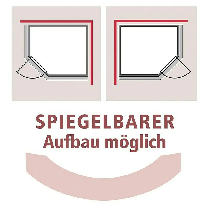 Karibu Massivholzsauna Mia - Mit 4,5 kW Saunaofen mit integrierter Steuerung, Mit Dachkranz und Beleuchtung, Material Tür: Ganzglas Graphit, 184 x 224 x 202 cm
