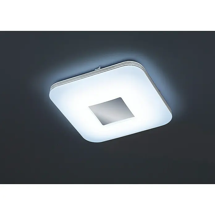 Trio Lighting Plafón LED Venus - 25 W, L x An x Al: 33 x 33 x 7 cm, Cromo, Blanco cálido - Producto en uso