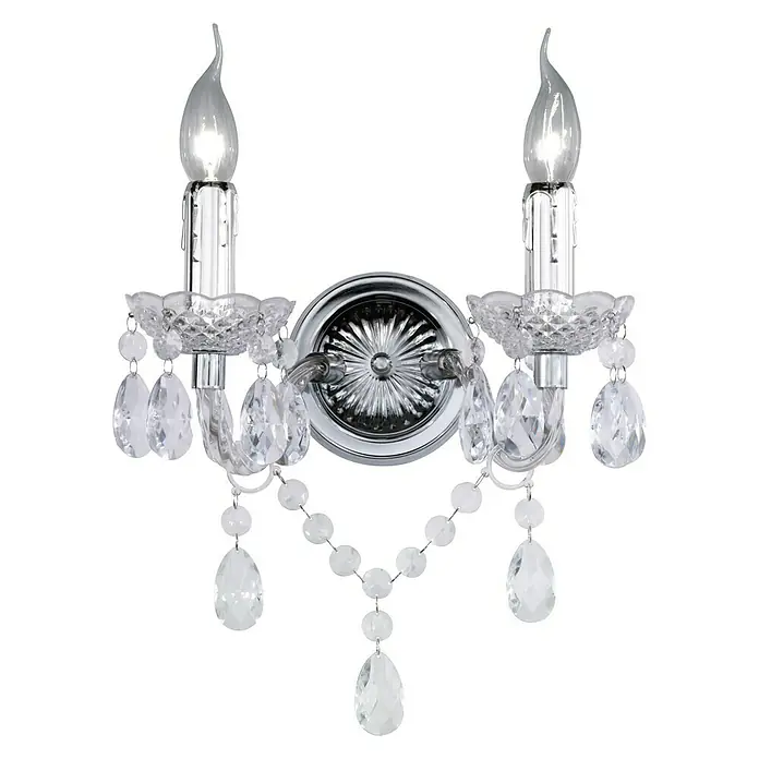 Trio Lighting Aplique de pared Clear - 40 W, L x An x Al: 18,5 x 26,5 x 34 cm, Transparente, E14 - Vista frontal