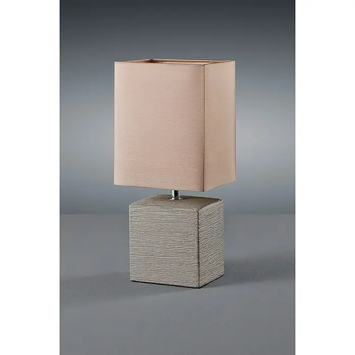 Trio Lighting Lámpara de mesa decorativa Ping - 40 W, L x An x Al: 11 x 13 x 29 cm, Gris/Marrón, E14 - Foto ambiente