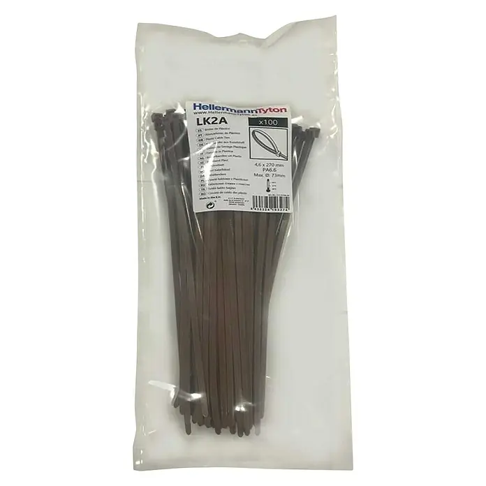 Ibelec Bridas para cables - Marrón, L x An: 275 x 4,6 mm, 100 uds. - Vista frontal