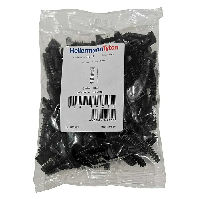 HellermannTyton Taco 100 pcs - 100 uds., Negro - Vista frontal