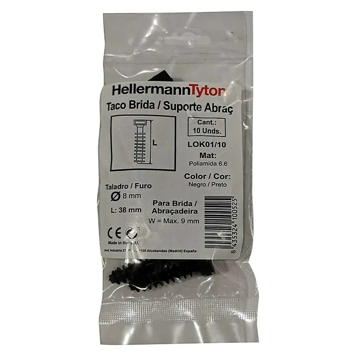 Taco 100 pcs - 10 uds., Negro - Vista frontal