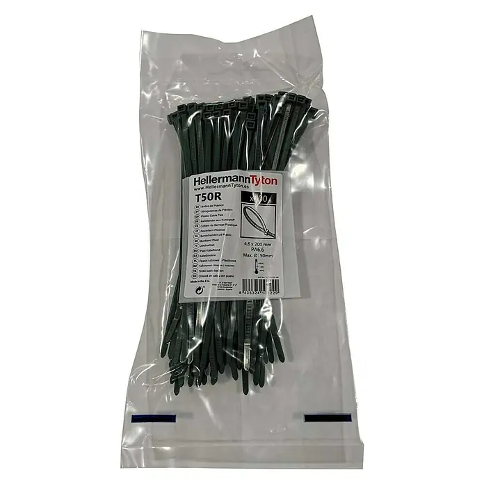 Ibelec Bridas para cables - Verde, L x An: 200 x 4,6 mm, 100 uds. - Vista frontal