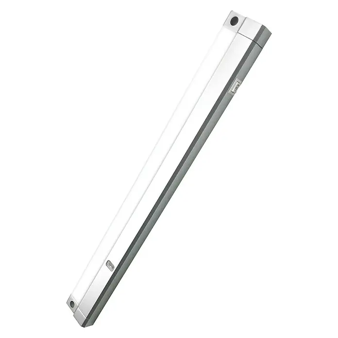 Luceco Lámpara LED bajo mueble con sensor - 6,5 W, Sensor de movimiento, L x An x Al: 45,7 x 1,72 x 4,55 cm, Plateado - Vista angular