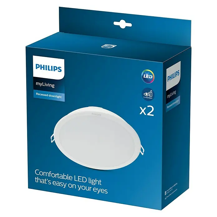 Philips Downlight LED empotrable redondo Meson - 48 W, Ø x Al: 21,5 x 4,7 cm, Blanco neutro - Vista angular