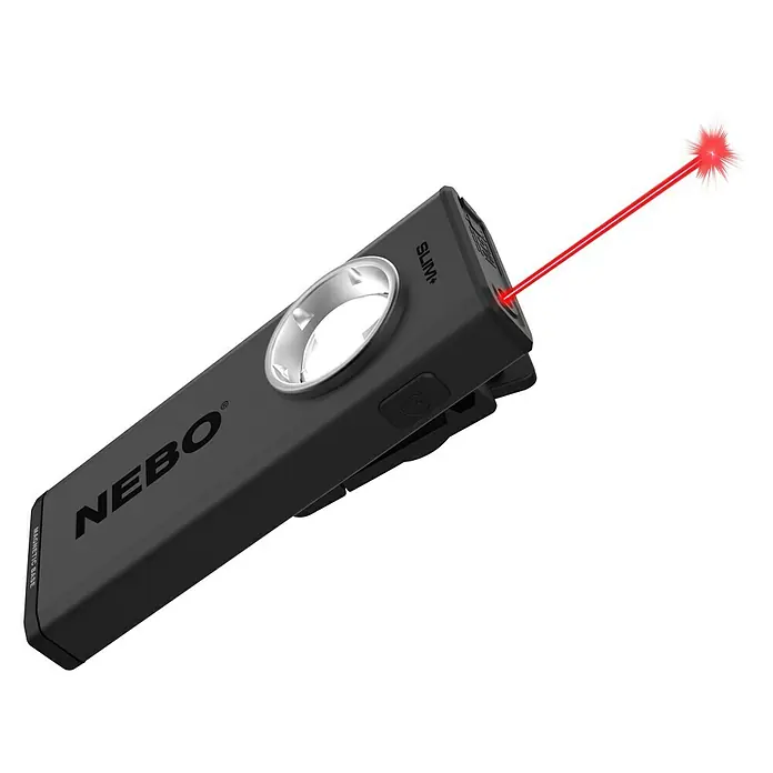 Nebo Tools Linterna LED Recargable y con láser - 700 lm, Aluminio - Vista angular