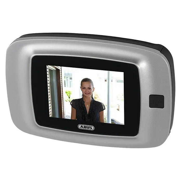 Abus Digitaler Türspion DTS2814rec - 2,8 ", TFT-Bildschirm, Türstärke: 38 mm - 110 mm, Einbaumaß: 14 mm Türbohrungen, Silber, Schwarz - Vorderansicht