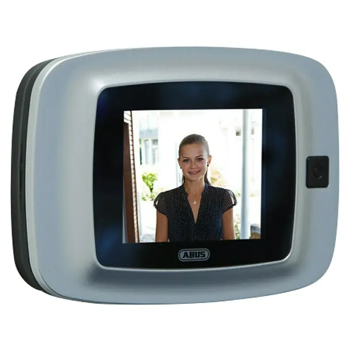 Abus Digitaler Türspion DTS2814rec - 2,8 ", TFT-Bildschirm, Türstärke: 38 mm - 110 mm, Einbaumaß: 14 mm Türbohrungen, Silber, Schwarz - Vorderansicht