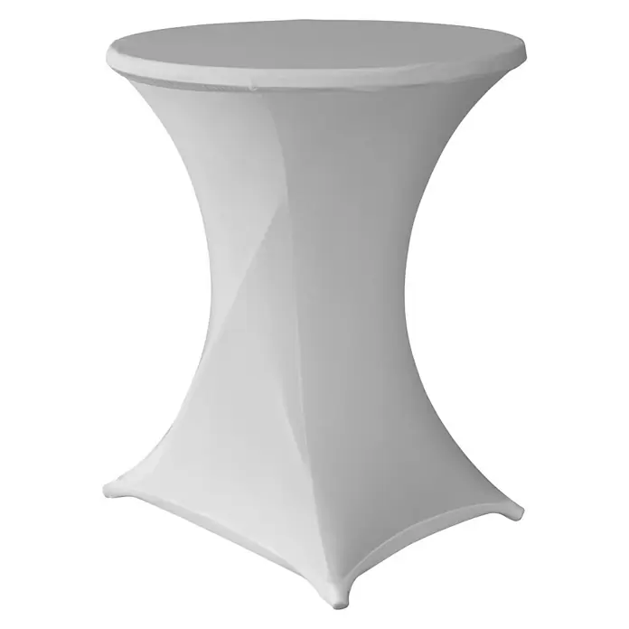 Stehtischhusse Torino - Grau, Ø x H: 85 x 120 cm, 92 % Polyester, 8 % Elasthan - Vorderansicht