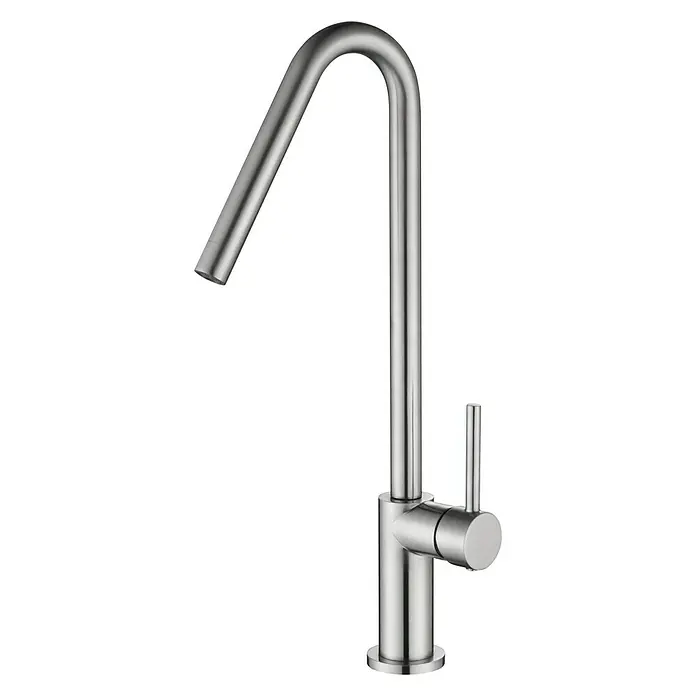 Grifo de cocina Sagitario - Cromo, Brillante, Caño giratorio - Vista de perfil izquierdo