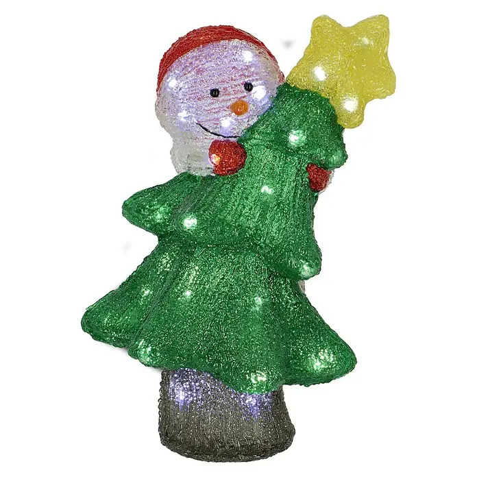 Led-kerstverlichting - Rood, Groen, Wit, Acrylvezel, l x b x h: 25 x 20,5 x 35,5 cm - Vooraanzicht