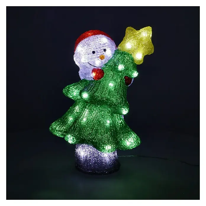 Led-kerstverlichting - Rood, Groen, Wit, Acrylvezel, l x b x h: 25 x 20,5 x 35,5 cm - Sfeeropname