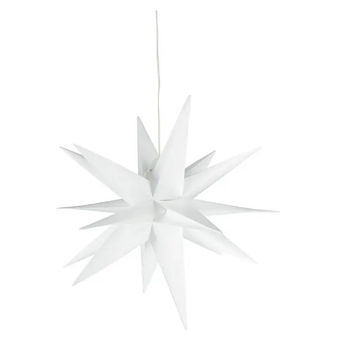 Estrella LED 3D - Blanco, Plástico, 3 W, Funciona con pilas - Vista frontal