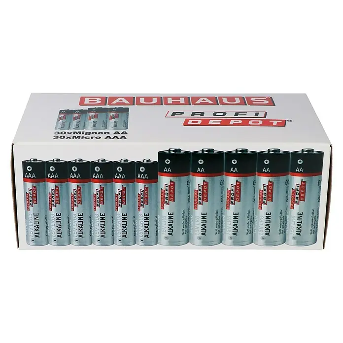 Profi Depot Batterie - Mignon AA, Alkali-Mangan, 60 Stk. - Vorderansicht