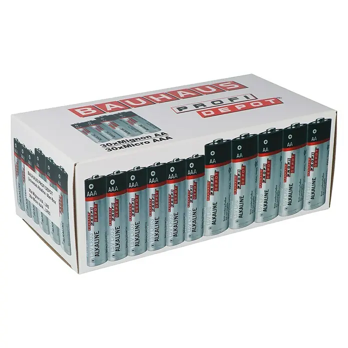Profi Depot Baterije - Mignon AA, Alkal-mangan, 60 Kom. - Dijagonalni pogled