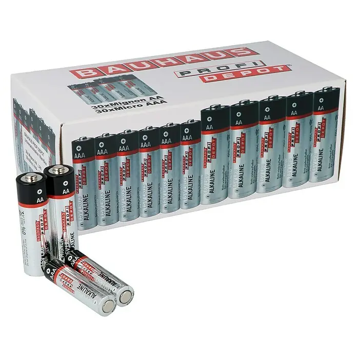 Profi Depot Baterije - Mignon AA, Alkal-mangan, 60 Kom. - Dijagonalni pogled