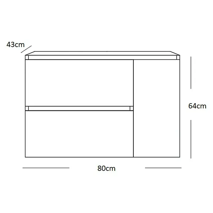 Mueble de lavabo Mahon - L x An x Al: 43 x 80 x 84 cm, Nature, Mate - Primer plano
