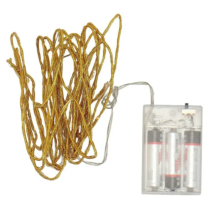 Guirnalda luminosa LED - Para interior, 40 luces, Oro, Blanco cálido - Vista descendente