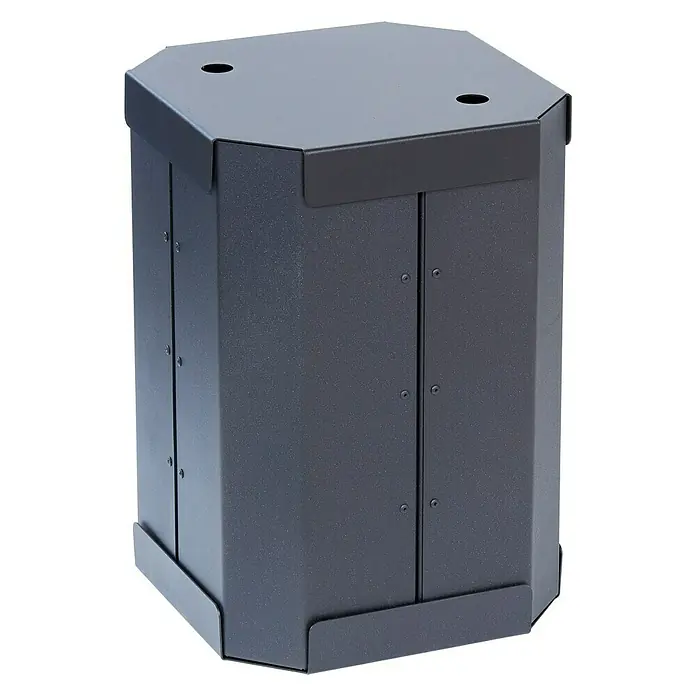 Pellet- & Kohlekorb Paul - L x B x H: 31 x 31 x 45,5 cm, Stahl, Schwarz - Diagonale Ansicht