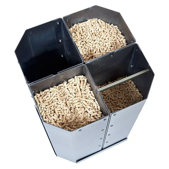 Pellet- & Kohlekorb Paul - L x B x H: 31 x 31 x 45,5 cm, Stahl, Schwarz - Draufsicht