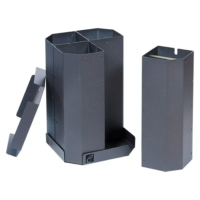 Pellet- & Kohlekorb Paul - L x B x H: 31 x 31 x 45,5 cm, Stahl, Schwarz - Vorderansicht