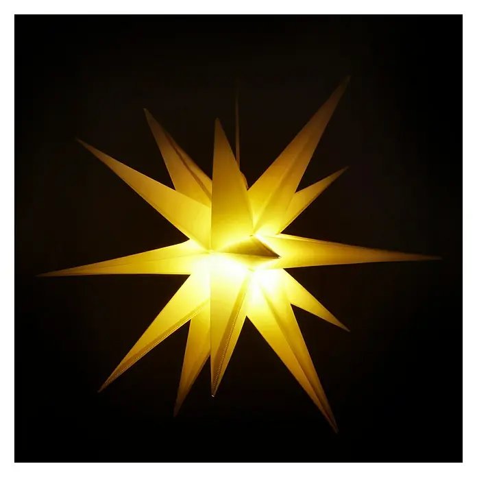 Estrella LED 3D - Amarillo, Plástico, 3 W, Funciona con pilas - Foto ambiente