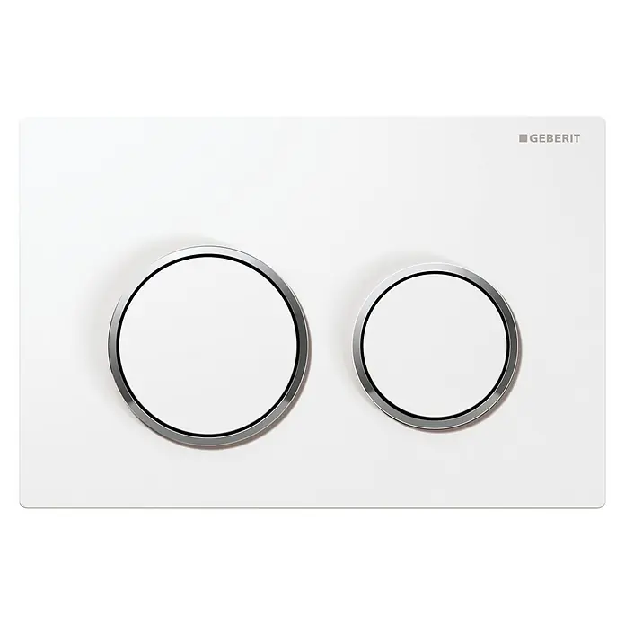 Geberit Betätigungsplatte Omega 20 - Weiß Hochglanz, 2-Mengen-Spülung - Vorderansicht