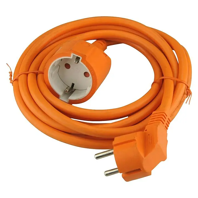 UniTEC Verlängerungskabel - 3 m, Orange - Diagonale Ansicht