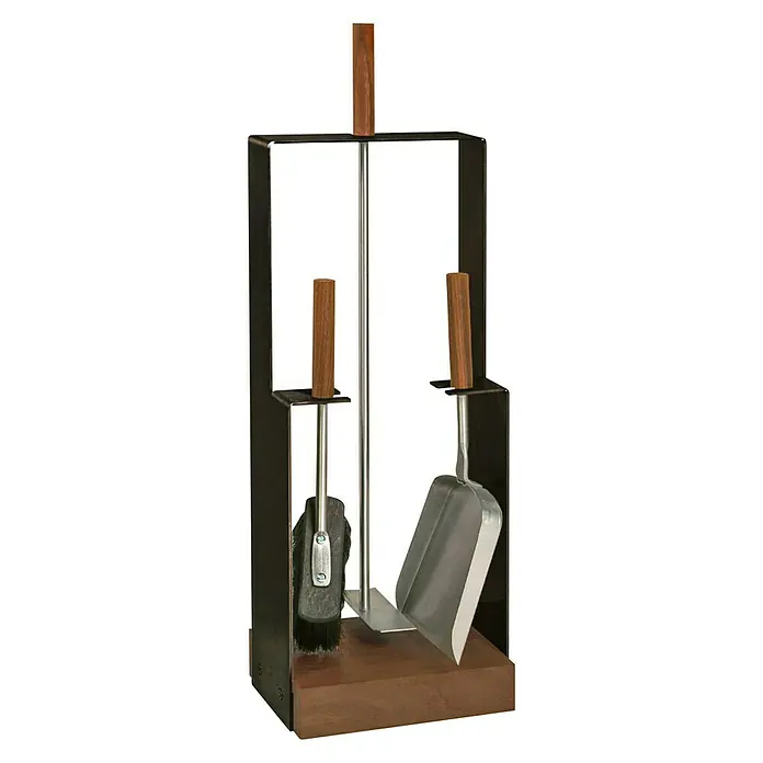 Lienbacher Kamingarnitur - 3 -tlg., Schwarz, Höhe: 62 cm - Diagonale Ansicht