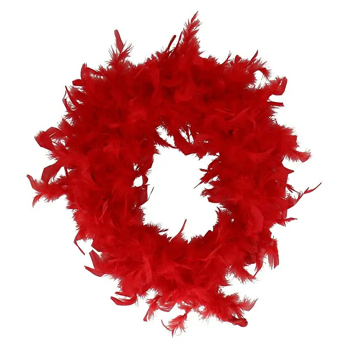Dekoelement Federboa - Rot, Federn - Ansicht von oben