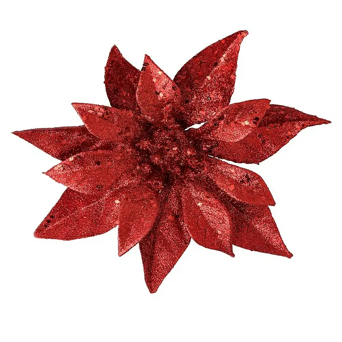 Christbaumschmuck Christrose - Rot, Kunststoff - Vorderansicht